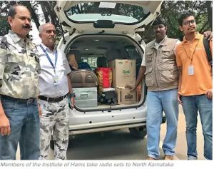 relief operations, providing assistance, Indian-Institute-of-Hams, Ham operators, radio sets, Karnataka,  Department of Posts